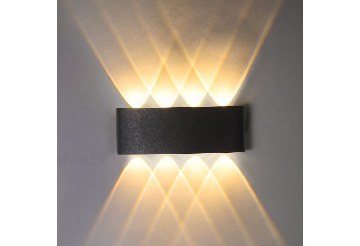 BlingBin LED Wandleuchte Doppelkopf-Wandleuchte für den Innen- und Außenbereich, Gartenlichter, LED fest integriert, Warmes Licht BlingBin LED Wandleuchte Doppelkopf-Wandleuchte für den Innen- und Außenbereich, Gartenlichter, LED fest integriert, Warmes Licht von BlingBin