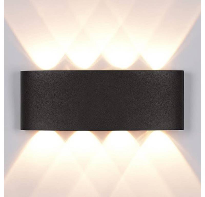 BlingBin LED Wandleuchte Modern Up an Down Wandlampe, Aluminium Wasserdicht Wandleuchte, IP65 wasserdicht, LED fest integriert, Warmweiß, 8W Wandleuchten für Wohnzimmer Schlafzimmmer Balkon Garten von BlingBin