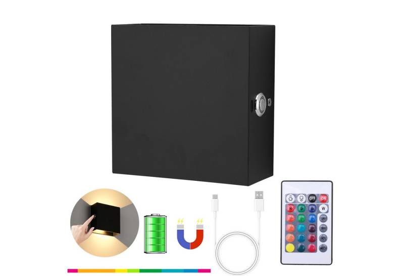 BlingBin LED Wandleuchte RGB Wandlampe mit Fernbedienung LED Wandleuchte 16 Farben, 3000mAh Akku, LED fest integriert, RGB, USB Wiederaufladbare Zimmer Deko Familienfeier Atmosphärenlicht von BlingBin