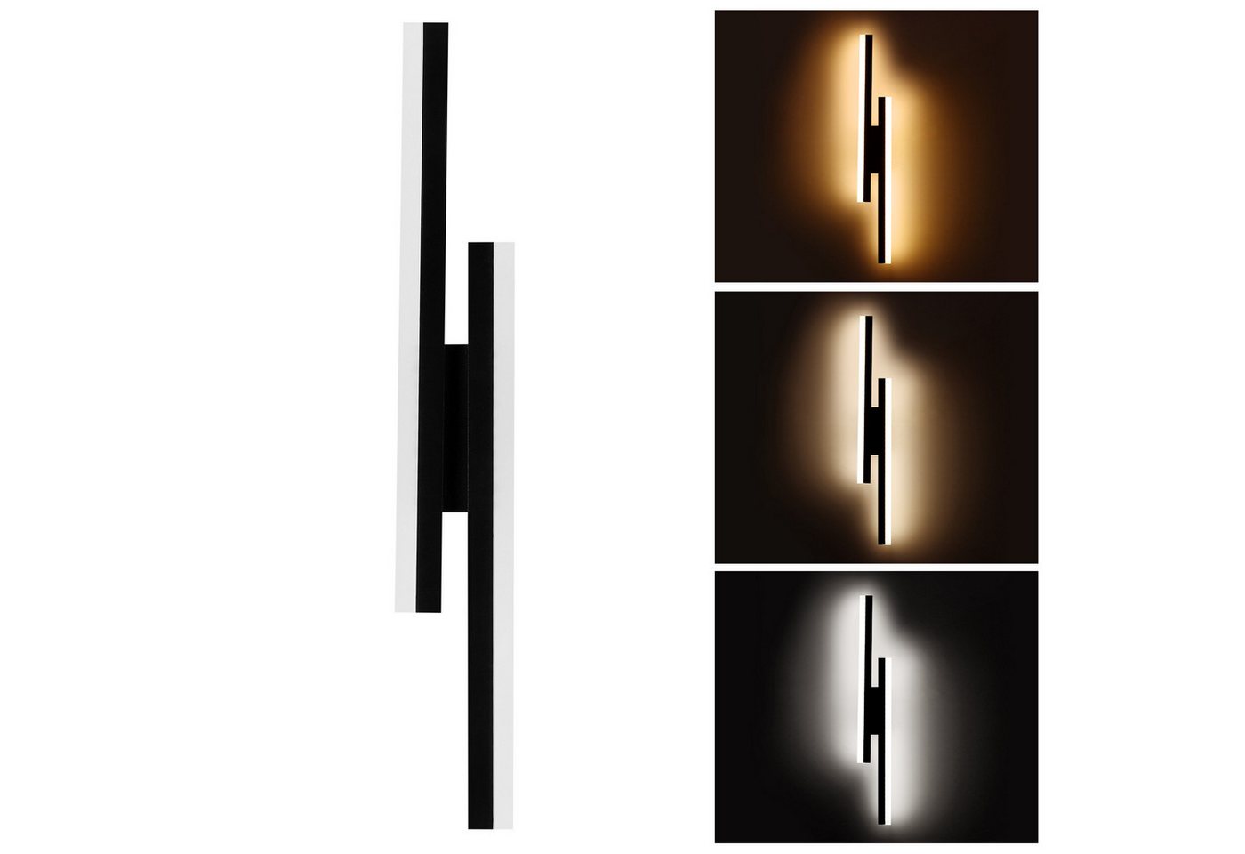 BlingBin LED Wandleuchte Wandbeleuchtung Metall, 10W Mordern Wandlampe LED Innen Schwarz, 3 Farbtemperatur 3000K/4000K/6500K Wandlampe, LED fest integriert, Warmes Licht, natürliches Licht, Tageslichtweiß, Modern Design Wandbeleuchtung für Treppenhaus, Esszimmer, Wohnzimmer BlingBin LED Wandleuchte Wandbeleuchtung Metall, 10W Mordern Wandlampe LED Innen Schwarz, 3 Farbtemperatur 3000K/4000K/6500K Wandlampe, LED fest integriert, Warmes Licht, natürliches Licht, Tageslichtweiß, Modern Design Wandbeleuchtung für Treppenhaus, Esszimmer, Wohnzimmer von BlingBin