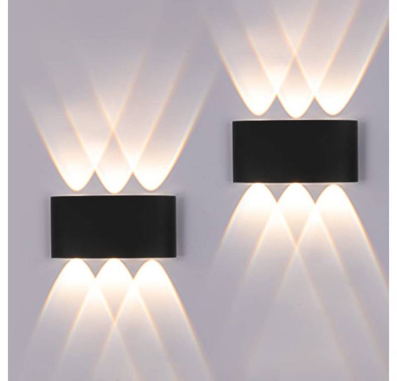BlingBin LED Wandleuchte Wandlampe Innen/Aussen 17 * 8 * 4 cm Up an Down Wandlampe Aussenlampe, IP65 wasserdichte, LED fest integriert, warmes Licht, Mit Up Down Einstellbar Abstrahlwinkel 6W Wandlampe Aussen 2 Stück BlingBin LED Wandleuchte Wandlampe Innen/Aussen 17 * 8 * 4 cm Up an Down Wandlampe Aussenlampe, IP65 wasserdichte, LED fest integriert, warmes Licht, Mit Up Down Einstellbar Abstrahlwinkel 6W Wandlampe Aussen 2 Stück von BlingBin