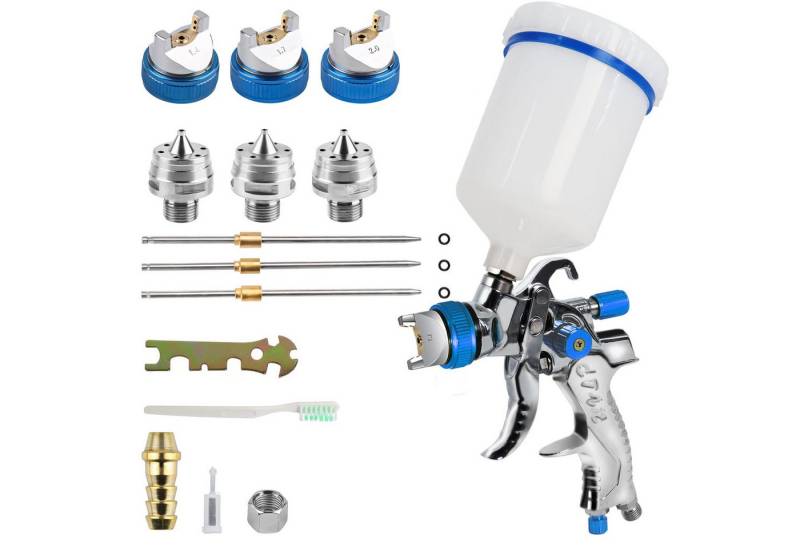 BlingBin Lackierpistole 600 ml Luft Spritzpistolen Set mit 3 Düsen 1,4 mm, 1,7 mm, 2,0 mm, 1er Set, 1-tlg., professionelle Airbrushpistole, Spritzpistole für Wandmalerei, für Autoreparaturen BlingBin Lackierpistole 600 ml Luft Spritzpistolen Set mit 3 Düsen 1,4 mm, 1,7 mm, 2,0 mm, 1er Set, 1-tlg., professionelle Airbrushpistole, Spritzpistole für Wandmalerei, für Autoreparaturen von BlingBin