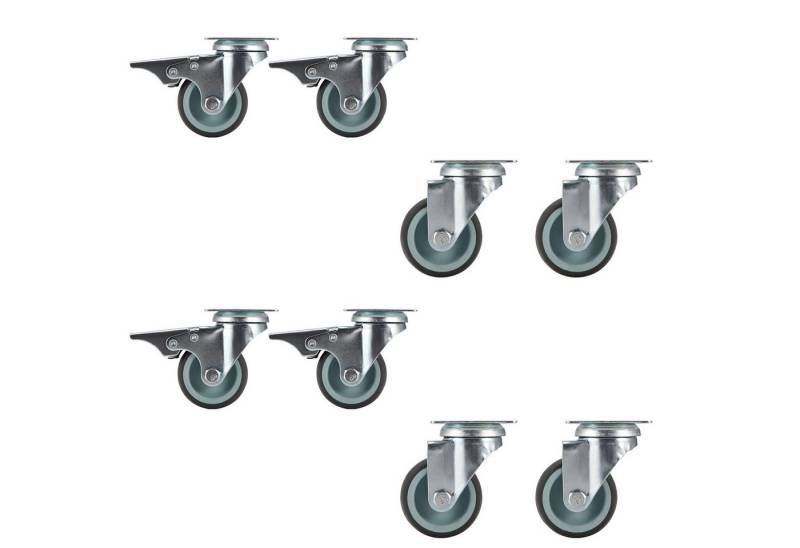 BlingBin Lenkrolle 2-Zoll-TPU-Einzelrad-Flachdrehrolle, (8 Stück, 8-St., 5 × 5 cm), Industrierollen mit 360°-Drehung, jede mit einer Tragkraft von 50 kg von BlingBin