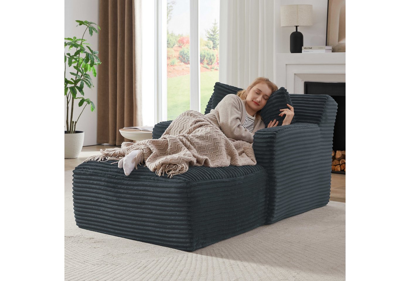 BlingBin Loungesofa Modernes Chaiselongue Sofa Chaiselongue-Sofa aus Cord, ohne Montage mit Taschenfederkern & Schaumstoffpolsterung 1 Teile, stilvolles 1-Sitzer-Liegesofa für Wohnzimmer, Büro oder Apartment BlingBin Loungesofa Modernes Chaiselongue Sofa Chaiselongue-Sofa aus Cord, ohne Montage mit Taschenfederkern & Schaumstoffpolsterung 1 Teile, stilvolles 1-Sitzer-Liegesofa für Wohnzimmer, Büro oder Apartment von BlingBin