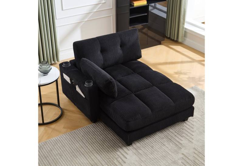 BlingBin Loungesofa Palmensessel Einzelsofa Loungesessel Freizeitsofa, Sofa 1 Teile, Armlehnen mit Rollokissen, Kopfstützen, Getränkehaltern, Seitentasche BlingBin Loungesofa Palmensessel Einzelsofa Loungesessel Freizeitsofa, Sofa 1 Teile, Armlehnen mit Rollokissen, Kopfstützen, Getränkehaltern, Seitentasche von BlingBin