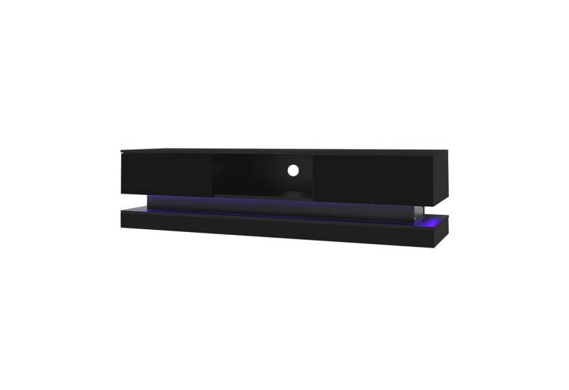 BlingBin Lowboard TV-Schrank (Hochglanz-TV-Ständer mit LED-Beleuchtung für 60-Zoll-Fernseher), Anti-Kipp-Design von BlingBin