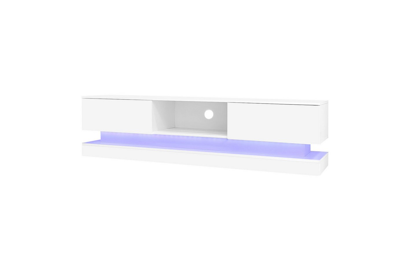 BlingBin Lowboard TV-Schrank (Hochglanz-TV-Ständer mit LED-Beleuchtung für 60-Zoll-Fernseher), Anti-Kipp-Design von BlingBin