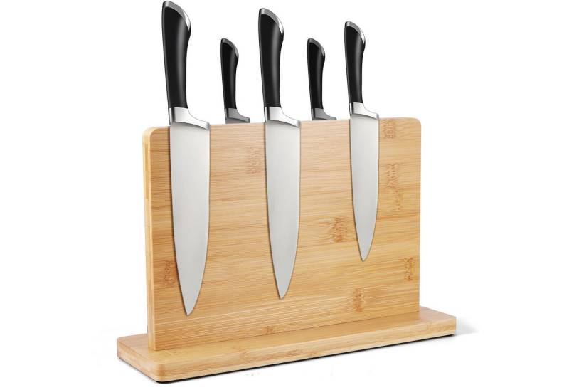 BlingBin Magnet-Messerblock Holz Unbestückte Messerblöcke, Doppelseitiger Messerhalter (1tlg), platzsparender Messerhalter, robuste Magnetkraft, für alle Messerarten von BlingBin