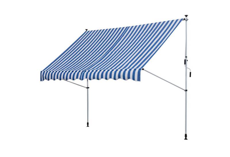 BlingBin Markise Höhenverstellbare Klemmmarkise mit Handkurbel, staub- und wetterfest (1er Set, 1-St., 300 x 150 x 170–280 cm) Gelenkarmmarkise für Terrassen, Balkone, Loggien von BlingBin