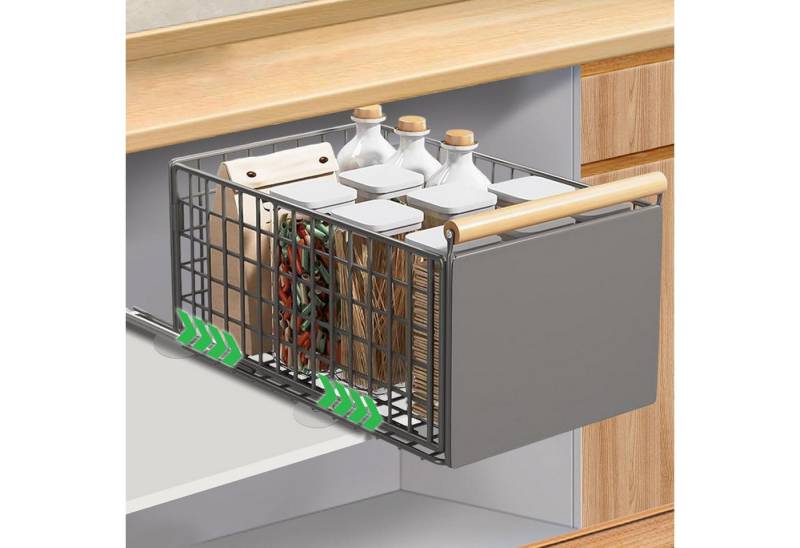 BlingBin Mehrzweckregal Organizer Schublade, Schrank Organizer mit Griff aus Metall, 1er Set 1-tlg., ohne Bohren, Mit Rutschschutzmatte, für Küche, Unterschrank BlingBin Mehrzweckregal Organizer Schublade, Schrank Organizer mit Griff aus Metall, 1er Set 1-tlg., ohne Bohren, Mit Rutschschutzmatte, für Küche, Unterschrank von BlingBin