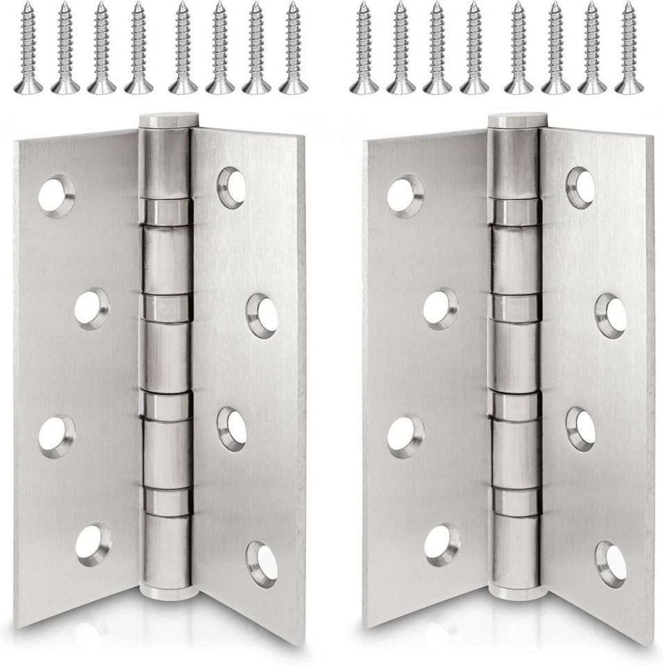 BlingBin Möbelbeschlag Scharniere Klappbar Edelstahl Scharnier Klavierband, Türscharnier (1 Set, 2 St., 10*7.8*0.25cm/3.93*3.07*0.09in), 100 x 78 x 2.5 mm für Türen Fenster Schränke von BlingBin