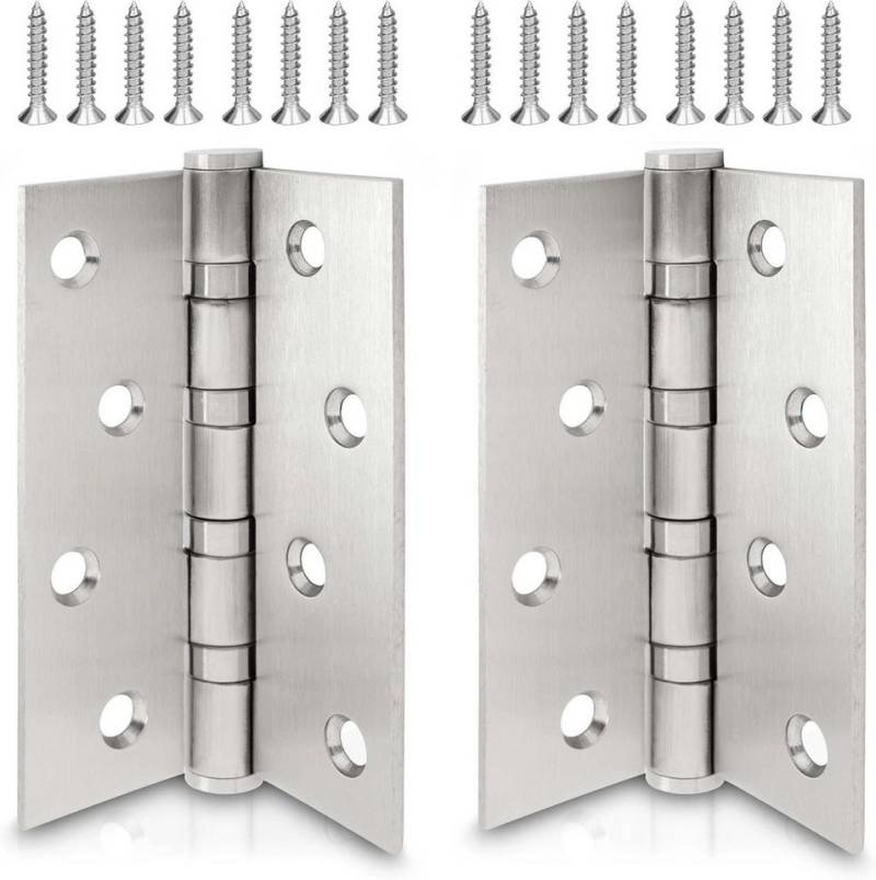 BlingBin Möbelbeschlag Scharniere Klappbar Edelstahl Scharnier Klavierband, Türscharnier (1 Set, 2 St., 10*7.8*0.25cm/3.93*3.07*0.09in), 100 x 78 x 2.5 mm für Türen Fenster Schränke von BlingBin