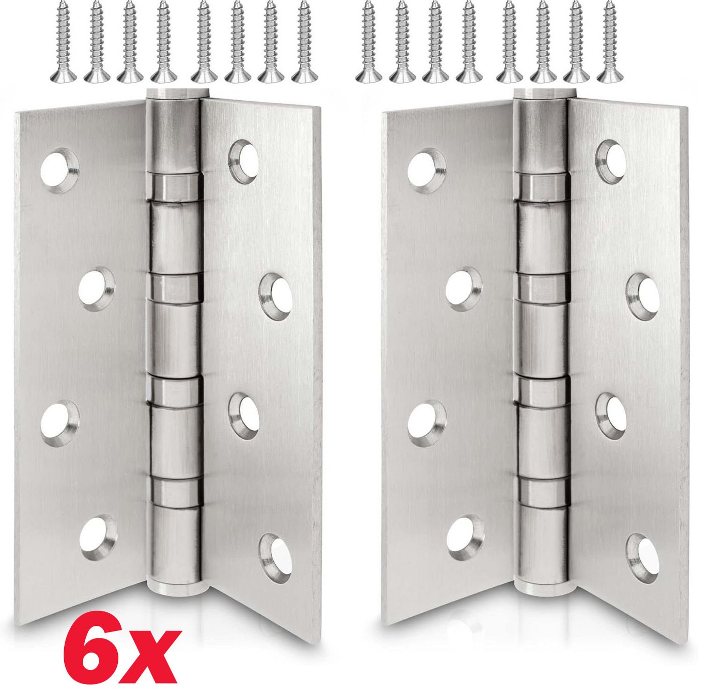 BlingBin Möbelbeschlag Scharniere Klappbar Edelstahl Scharnier Klavierband, Türscharnier (1 Set, 6 St., 10*7.8*0.25cm/3.93*3.07*0.09in), 100 x 78 x 2.5 mm für Türen Fenster Schränke von BlingBin