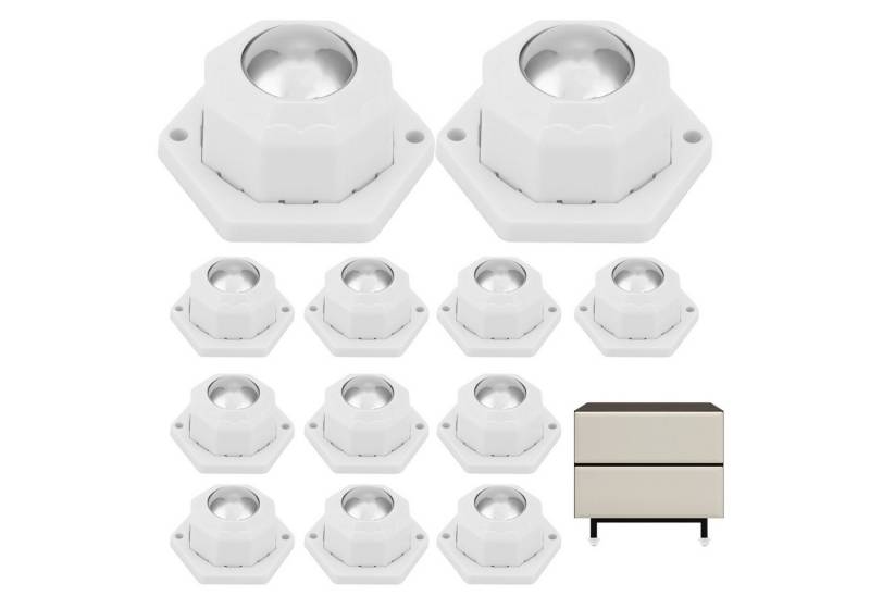 BlingBin Möbelrolle 12 Stück Möbelrollen, Kugelrollen, Universal 360°Rollen für Möbel, (12er Set, 12-St., ABS-Material), Möbelgleiter für Schwere Möbel, Lenkrollen für Transport von Waren von BlingBin