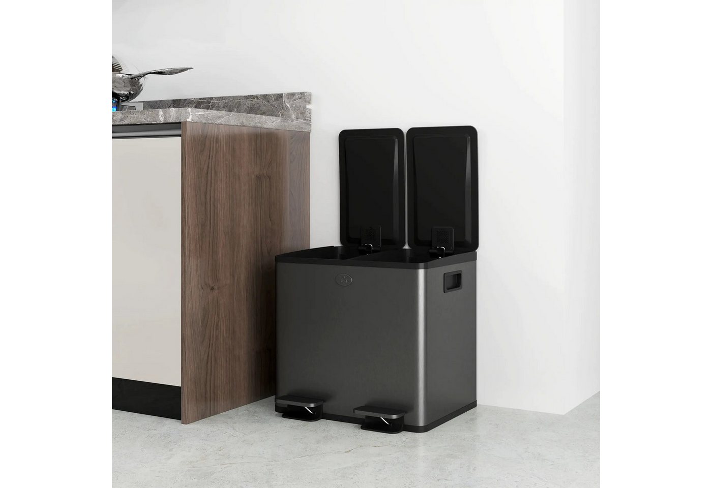 BlingBin Mülleimer Doppelmülleimer 2 x 15L Abfalleimer aus Edelstahl Mülltrennsystem, Herausnehmbare Inneneimer, Deodorant-Fächern Treteimer für Wohnung BlingBin Mülleimer Doppelmülleimer 2 x 15L Abfalleimer aus Edelstahl Mülltrennsystem, Herausnehmbare Inneneimer, Deodorant-Fächern Treteimer für Wohnung von BlingBin