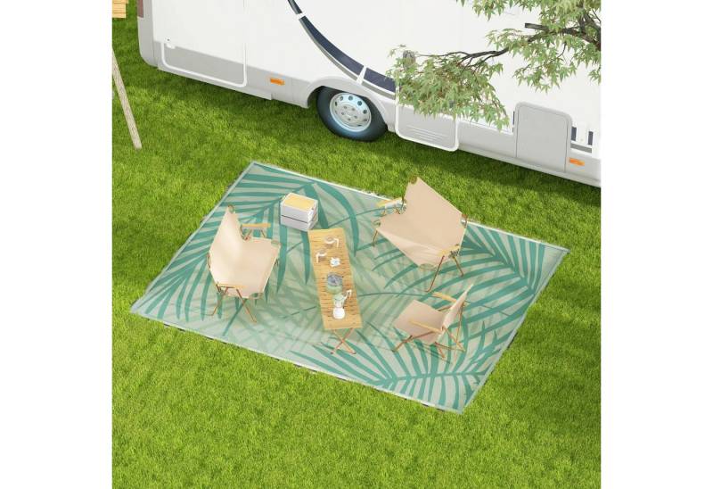BlingBin Outdoorteppich Wendeteppich, wasserfest, beidseitig nutzbar, mit Tragetasche, rechteckig, widersteht Sonneneinstrahlung und Ausbleichen von BlingBin