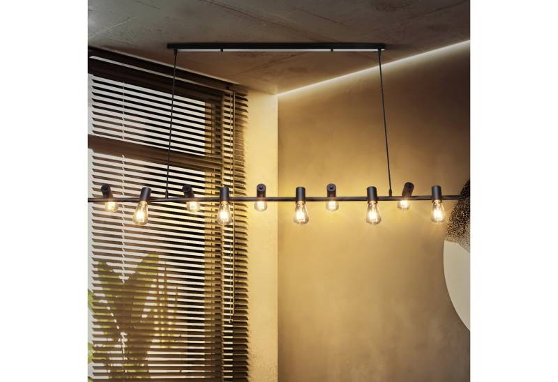 BlingBin Pendelleuchte Hängelampe Esstisch - Vintage Esstischlampe Hängend Hängeleuchte, Höhenverstellbar, ohne Leuchtmittel, 10 Köpfe Metall Kronleuchter für Esszimmer Küche, E27 Fassung von BlingBin