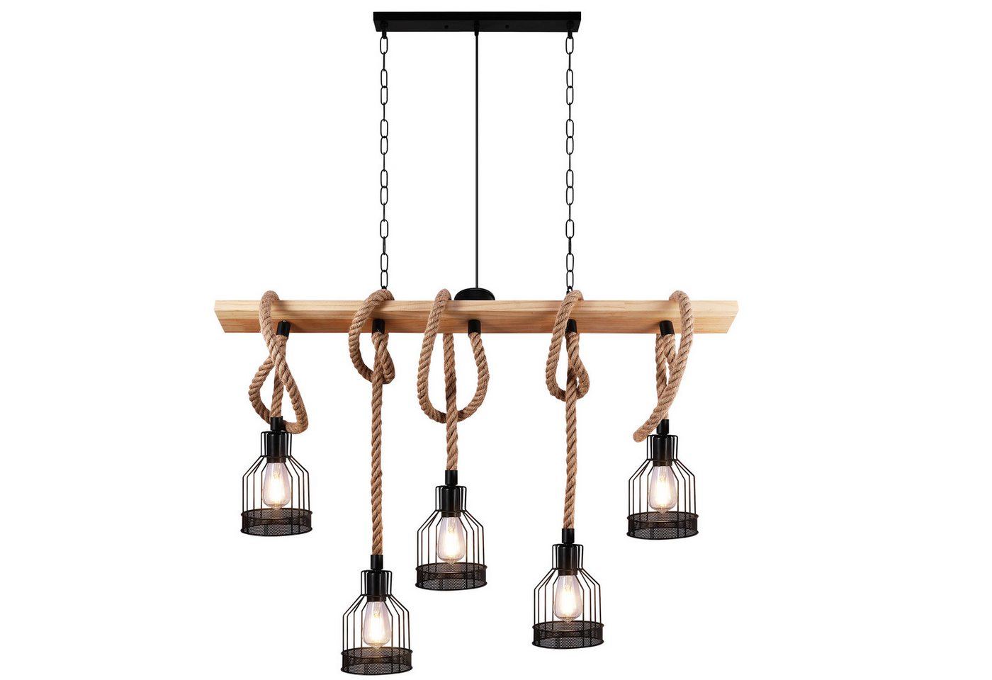 BlingBin Pendelleuchte Holz Kronleuchter Esszimmer Hängeleuchte Mit 5 E27 Glühbirnenfassungen, einstellbare Kettenhöhe, ohne Leuchtmittel, Metall- Und Holzbalken-Kronleuchter,Decken-Pendellampe BlingBin Pendelleuchte Holz Kronleuchter Esszimmer Hängeleuchte Mit 5 E27 Glühbirnenfassungen, einstellbare Kettenhöhe, ohne Leuchtmittel, Metall- Und Holzbalken-Kronleuchter,Decken-Pendellampe von BlingBin