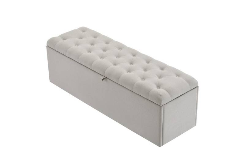 BlingBin Polsterbank Gepolsterte Sitzbank, Betthocker 141x41.5x47cm(L*W*H) (1er Set, 1-St., Hockerbank), Bank mit Stauraum,Leinen, Hellgrau von BlingBin
