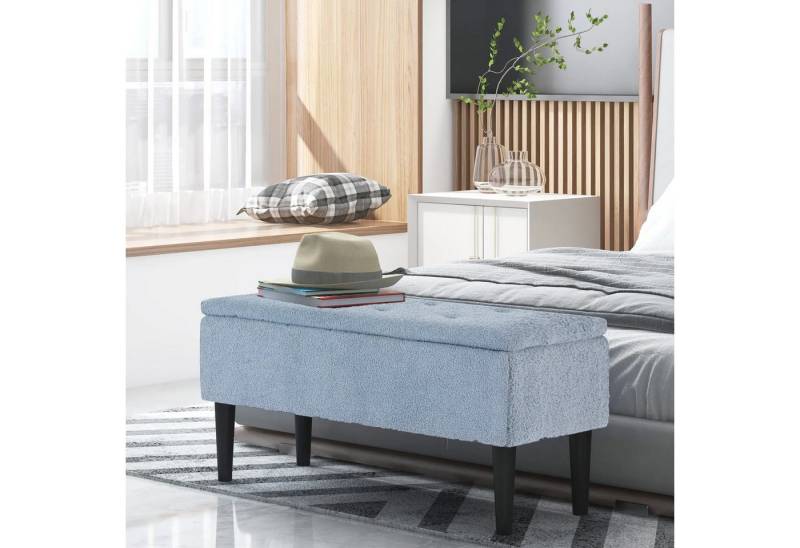 BlingBin Polsterbank Sitztruhe Sitzbank (1-St., mit Stauraum,Naturholzrahmen,bis 120 kg), Kaschmiroptik,95x38x45cm von BlingBin