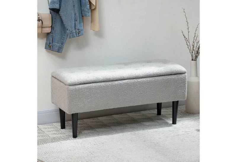 BlingBin Polsterbank Sitztruhe Sitzbank (1-St., mit Stauraum,Naturholzrahmen,bis 120 kg), Kaschmiroptik,95x38x45cm von BlingBin