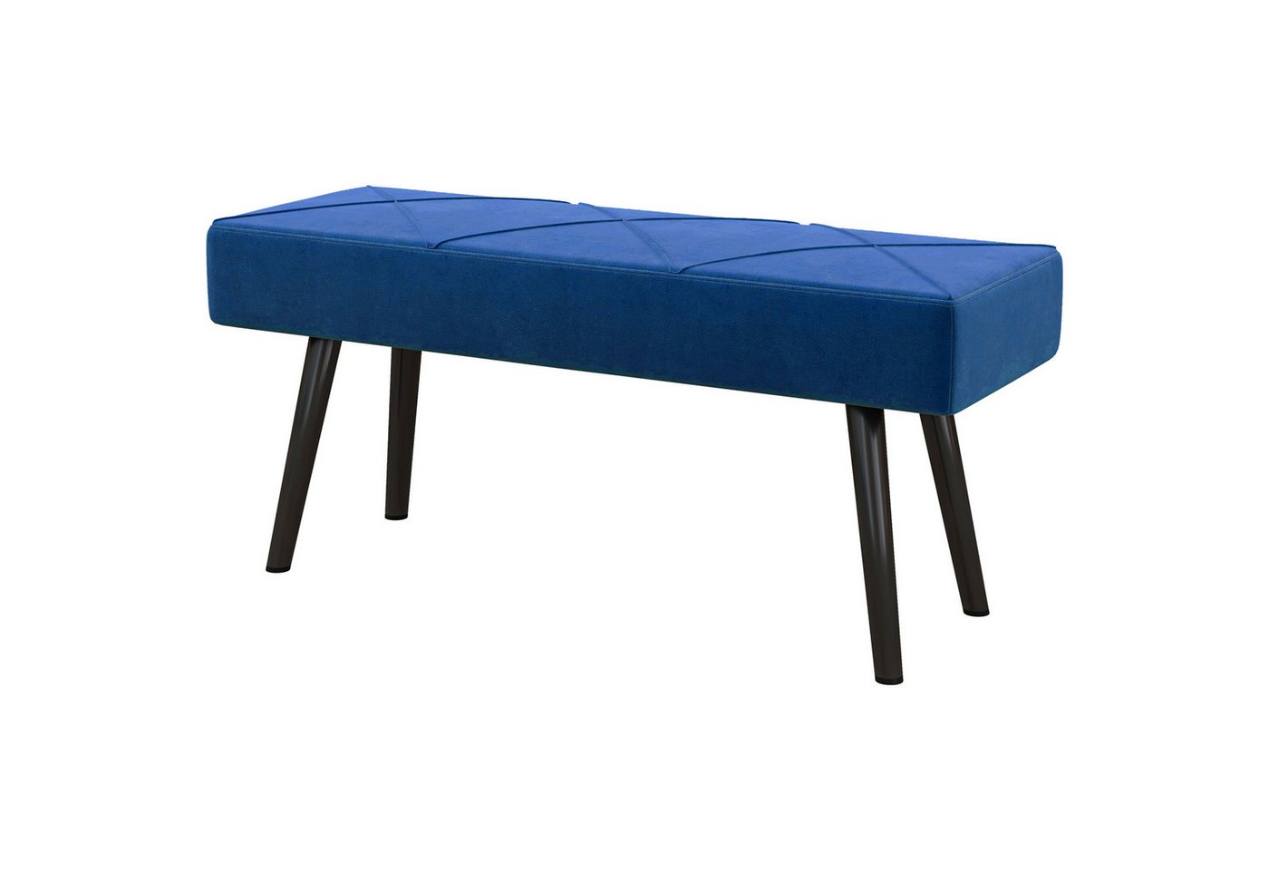BlingBin Polsterbank Velvet Look Upholstered Bench, Bed Bench with X Pattern, Steel Legs (1er Set, 1-St., 100cm x 36cm x 45cm), Schuhbank für Schlafzimmer, Wohnzimmer, Flur, 100 x 36 x 45 cm von BlingBin