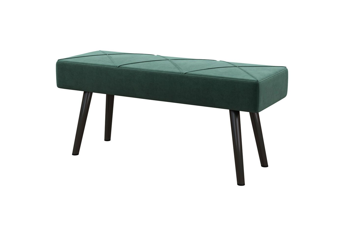 BlingBin Polsterbank Velvet Look Upholstered Bench, Bed Bench with X Pattern, Steel Legs (1er Set, 1-St., 100cm x 36cm x 45cm), Schuhbank für Schlafzimmer, Wohnzimmer, Flur, 100 x 36 x 45 cm von BlingBin