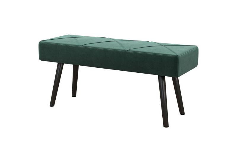BlingBin Polsterbank Velvet Look Upholstered Bench, Bed Bench with X Pattern, Steel Legs (1er Set, 1-St., 100cm x 36cm x 45cm), Schuhbank für Schlafzimmer, Wohnzimmer, Flur, 100 x 36 x 45 cm von BlingBin
