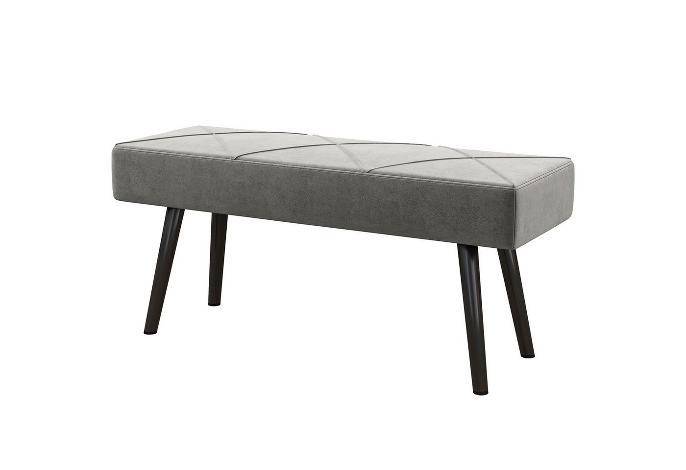 BlingBin Polsterbank Velvet Look Upholstered Bench, Bed Bench with X Pattern, Steel Legs (1er Set, 1-St., 100cm x 36cm x 45cm), Schuhbank für Schlafzimmer, Wohnzimmer, Flur, 100 x 36 x 45 cm von BlingBin