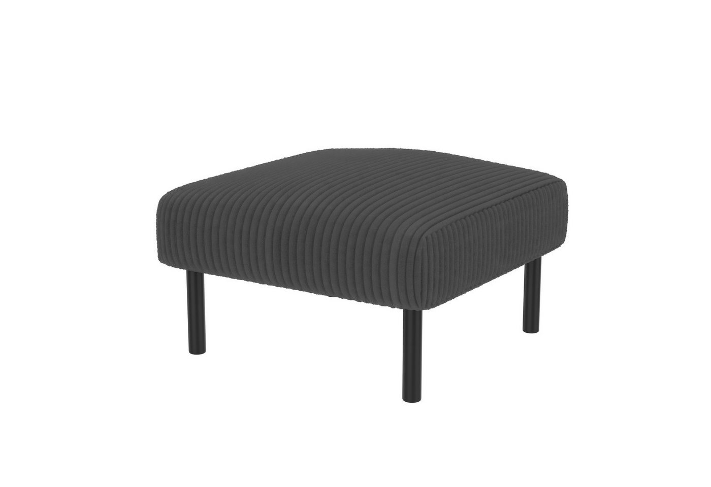 BlingBin Polsterhocker Sitzhocker, Cord-Stoff Hocker mit Metallgestell (Fußhocker, 1 St., 56 × 51 × 39 cm), Vielseitig als Fußbank, Sitzhocker oder Beistelltisch nutzbar von BlingBin