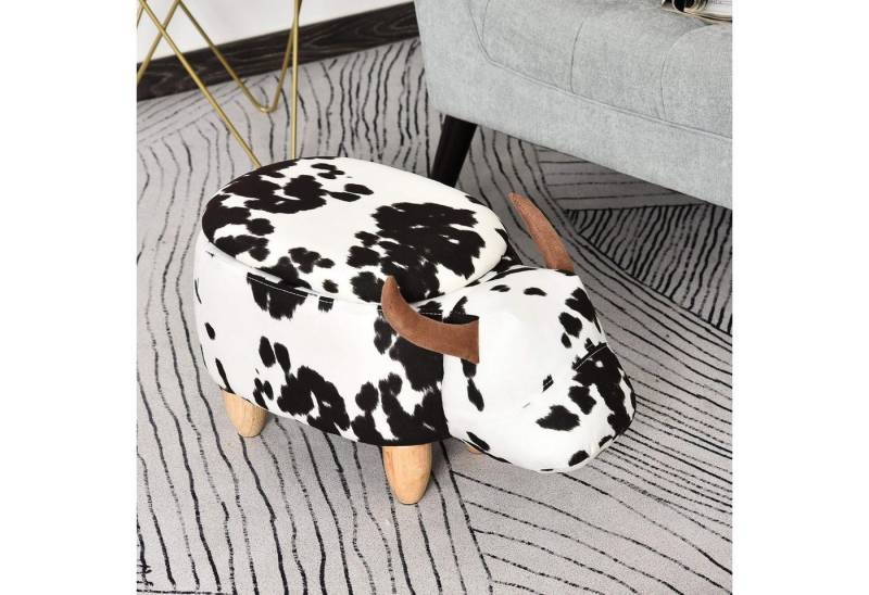 BlingBin Polsterhocker Tierhocker Dekohocker mit Stauraum im Schweinchen-Design (1er Set, 1 St., 62 x 35 x 36 cm), Sitzbank mit Tier-Design, für Wohnzimmer, Fußbank von BlingBin