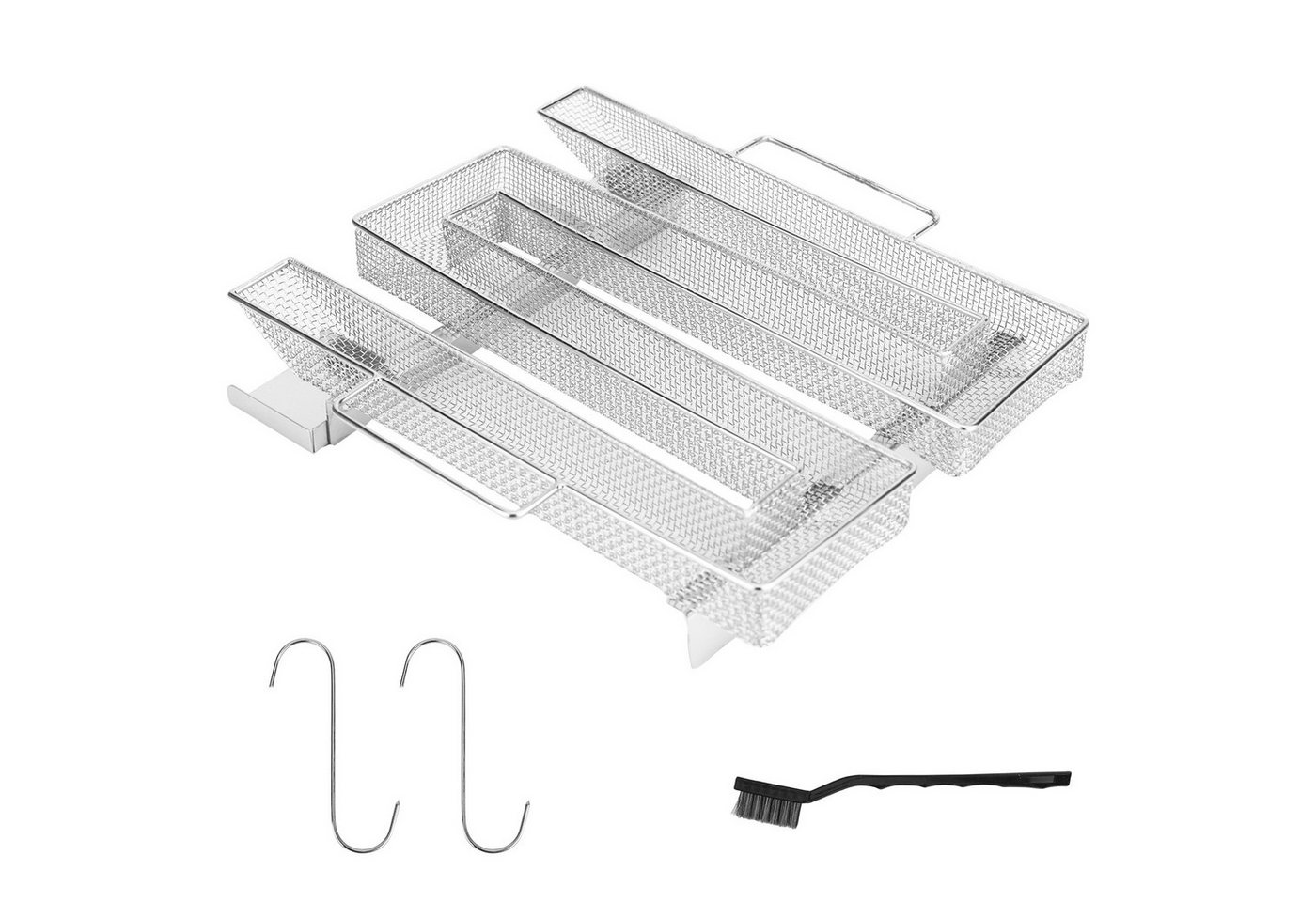 BlingBin Räucherbox Kaltrauchgenerator, Räucherschnecke aus 304 Edelstahl Mehrweg (1 Set 4-tlg) 25*22.50*5cm Einfach zu Bedienen,Hochwertige Materialien von BlingBin