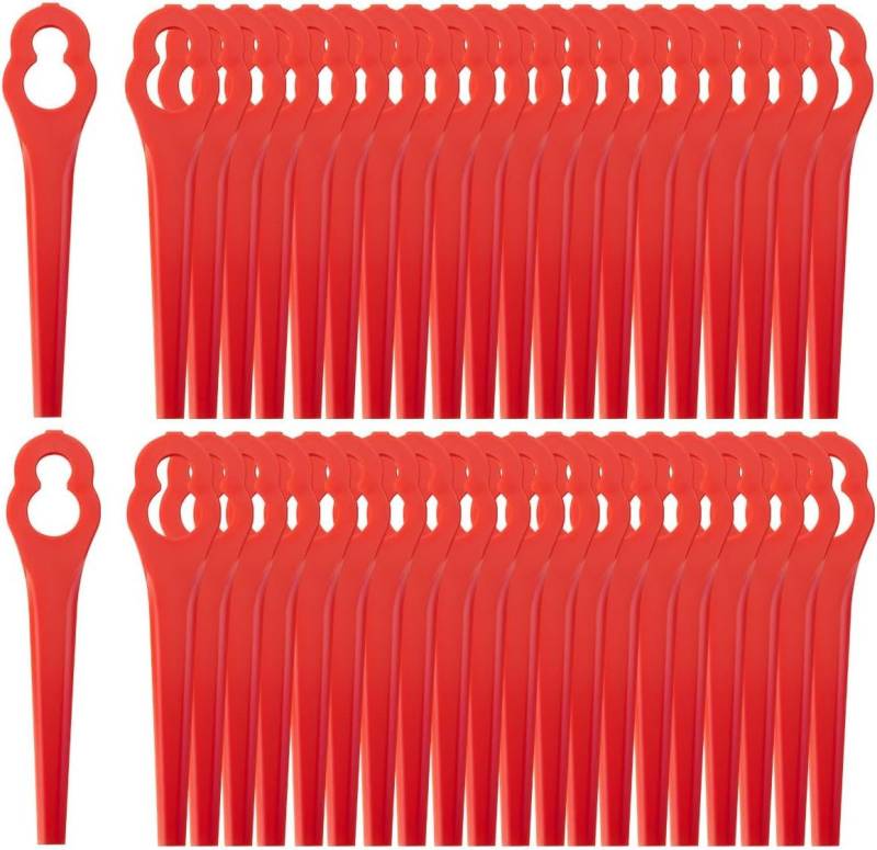 BlingBin Rasenmähermesser 100 STÜCKE Rasentrimmer Messer Ersatzmesser Set Kunststoffmesser (1 Set, 100-St., 84 × 20 mm), für EinhSell Rasentrimmer Zubehör FRT18A FRT18A1 Kunst 46155 von BlingBin