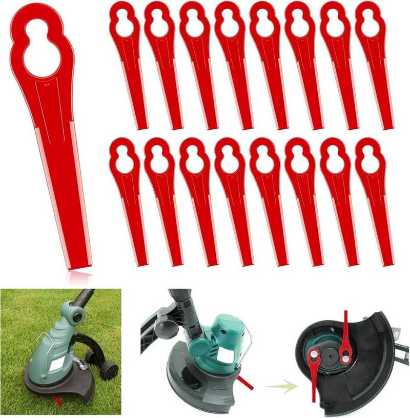 BlingBin Rasenmähermesser 100 Stück Ersatzmesser Rasentrimmer,Kunststoff Rasentrimmer Messer (100pcs Set, 100-St., 100 Stück), Ersatzmesser Rasenmäher für Kunststoffmesser Akku von BlingBin