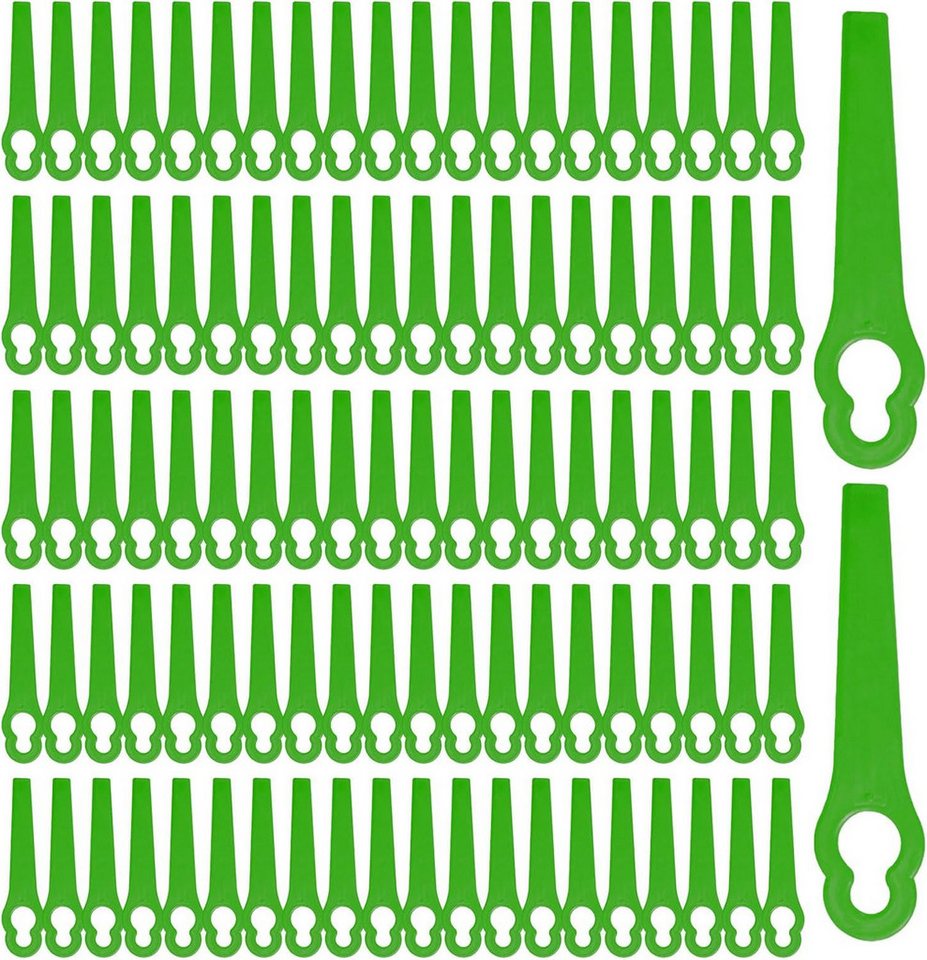 BlingBin Rasenmähermesser 100 Stück Ersatzmesser Rasentrimmer,Kunststoff Rasentrimmer Messer (100pcs Set, 100-St., 100 Stück), Ersatzmesser Rasenmäher für Kunststoffmesser Akku von BlingBin