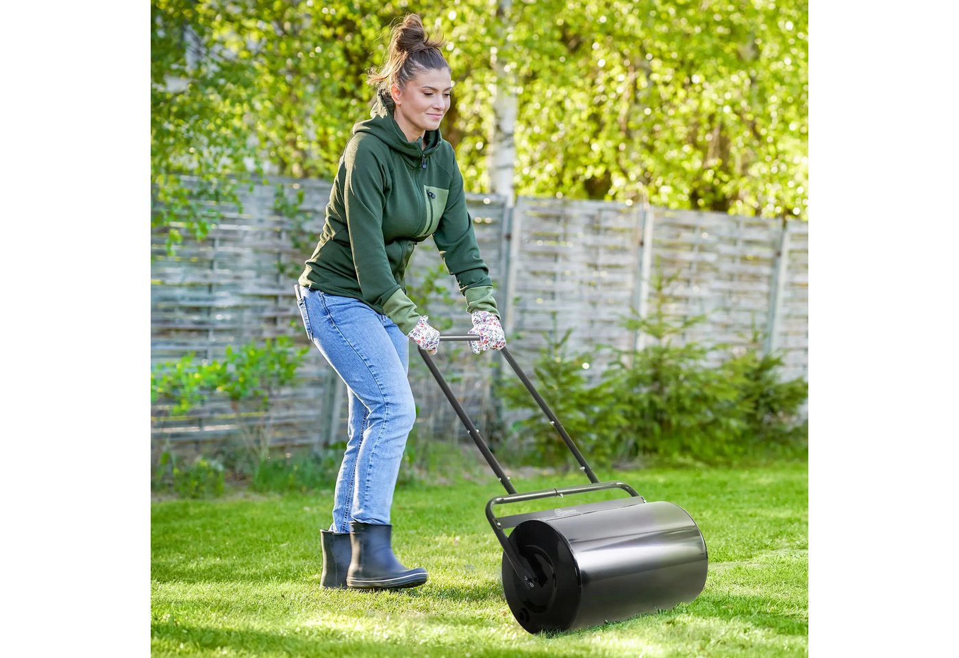 BlingBin Rasenwalze Gartenwalze mit U-Griff, Metall, robust & langlebig, 50 cm, 1er-Set, 1-tlg., 58cm x 32,5cm x 113cm, 8.8 kg,Mit Wasser oder Sand befüllbar BlingBin Rasenwalze Gartenwalze mit U-Griff, Metall, robust & langlebig, 50 cm, 1er-Set, 1-tlg., 58cm x 32,5cm x 113cm, 8.8 kg,Mit Wasser oder Sand befüllbar von BlingBin