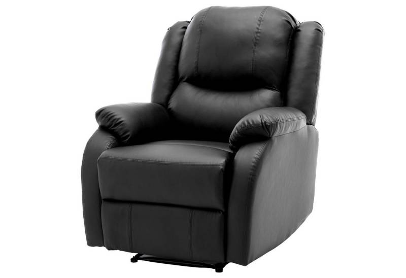 BlingBin Relaxsessel PU Leder Sessel Liege Relaxsessel & -liegen Einzelsessel (1er Set, 1-St., mit PU-Leder mit Fußstütze, Seitentasche für Wohnzimmer), Fernsehsessel Ausziehließer Liegestuhl Akzent Stuhl Handbuch Liege von BlingBin