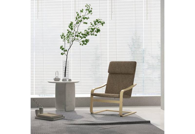 BlingBin Relaxsessel Sessel (1-St., mit Kopfstütze und Armlehnen), Leinenoptik,Holzgestell,65x79x98cm von BlingBin