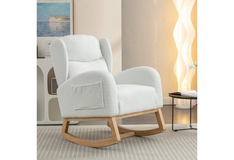 BlingBin Schaukelstuhl Schaukelsessel (1 St), mit Teddy-Stoffbezug, Ohrensessel für Wohnzimmer und Schlafzimmer von BlingBin