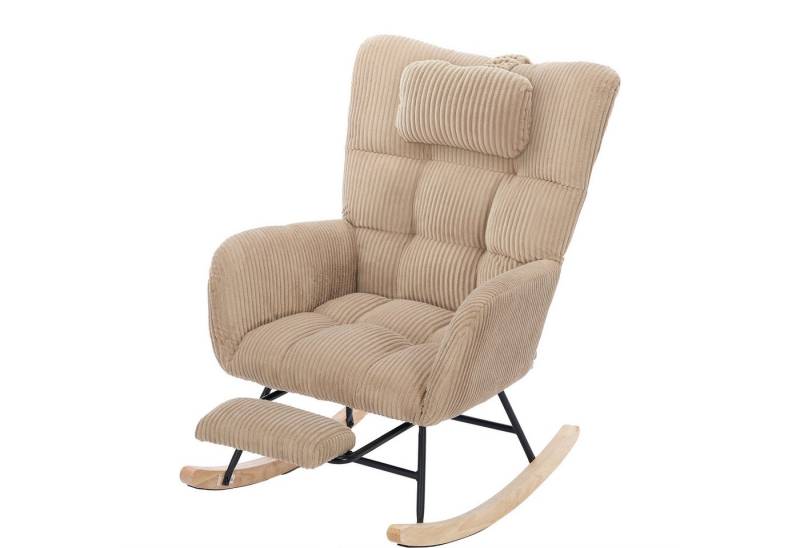 BlingBin Schaukelstuhl Sessel mit hoher Rückenlehne, Beinstütze & Aufbewahrungstasche (Sessels: 102*60*92cm, Größe der Beinstützenpolster: 28*17cm, 1 St), Kinderzimmer-Gleitstuhl mit gepolstertem Sitz, hoher Rückenlehne von BlingBin