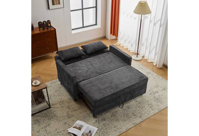 BlingBin Schlafsofa Doppelschlafsofa Wohnzimmersofa Sofabett, Zweisitziges Sofa, 1 Teile, Ausziehbares Sofabett mit 3-stufig verstellbarer Rückenlehne & Kissen von BlingBin