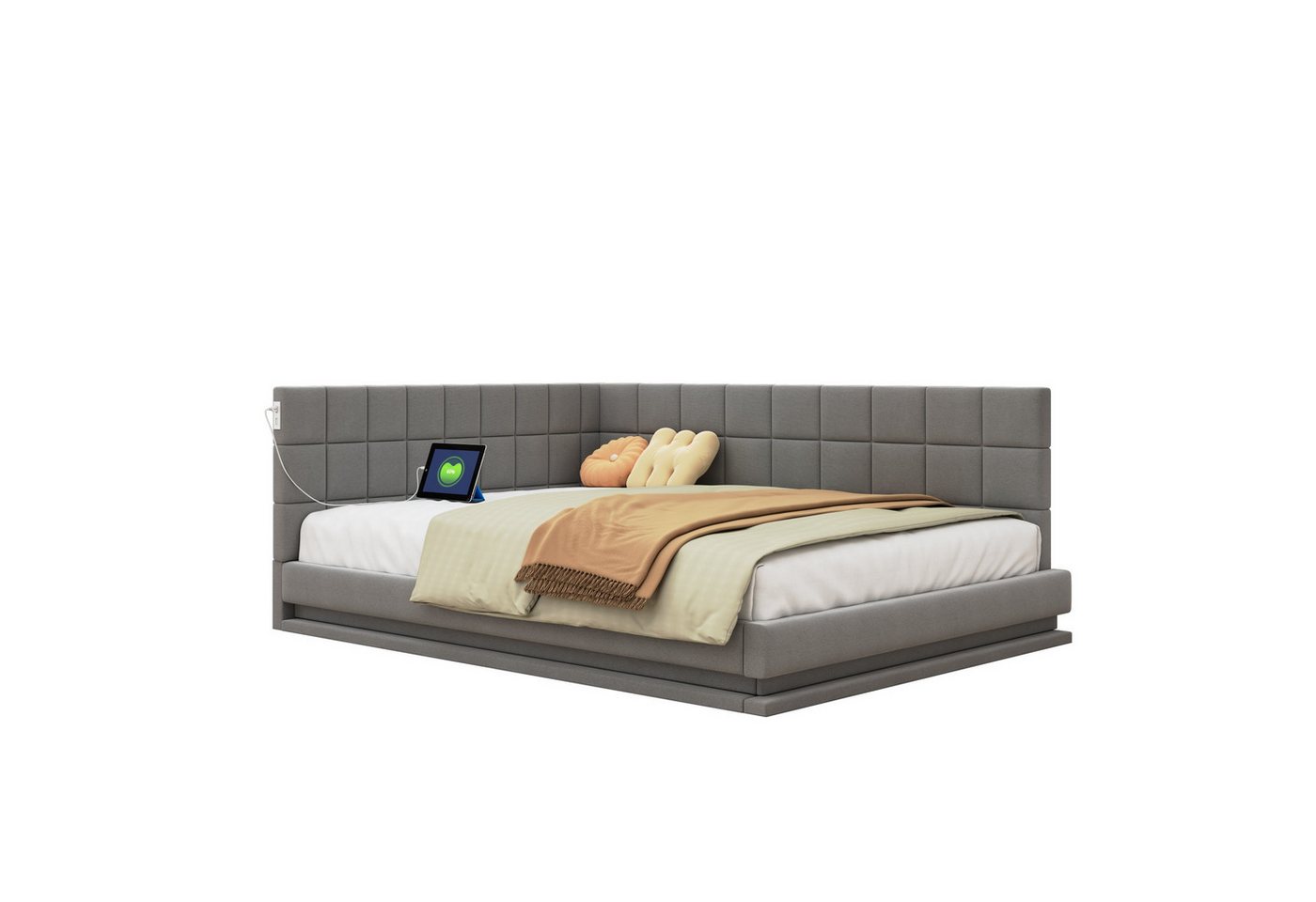BlingBin Schlafsofa Polsterbett, Funktionsbett, Jugendbett 1 Teile, mit LED Lichtleiste, USB Steckdose und Lattenrost, Samtstoff BlingBin Schlafsofa Polsterbett, Funktionsbett, Jugendbett 1 Teile, mit LED Lichtleiste, USB Steckdose und Lattenrost, Samtstoff von BlingBin
