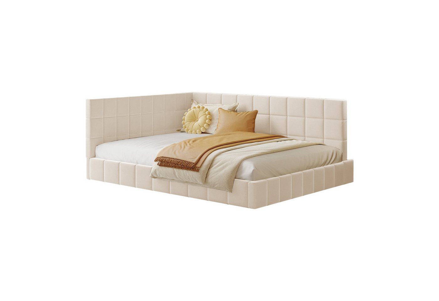 BlingBin Schlafsofa Polsterbett Daybett Doppelbett, 1er Set 1 Teile, mit Lattenrost aus hautsympathischem Samtstoff Beige BlingBin Schlafsofa Polsterbett Daybett Doppelbett, 1er Set 1 Teile, mit Lattenrost aus hautsympathischem Samtstoff Beige von BlingBin