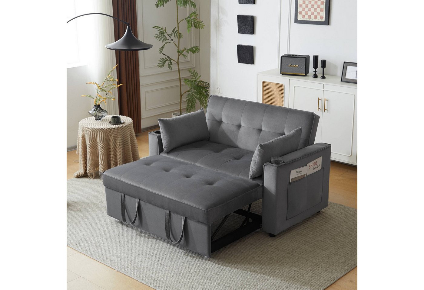 BlingBin Schlafsofa Umwandelbares 2-in-1-Schlafsofa mit verstellbarer Rückenlehne, 1er Set 1 Teile, verstellbare Rückenlehne, 2 Getränkehalter BlingBin Schlafsofa Umwandelbares 2-in-1-Schlafsofa mit verstellbarer Rückenlehne, 1er Set 1 Teile, verstellbare Rückenlehne, 2 Getränkehalter von BlingBin