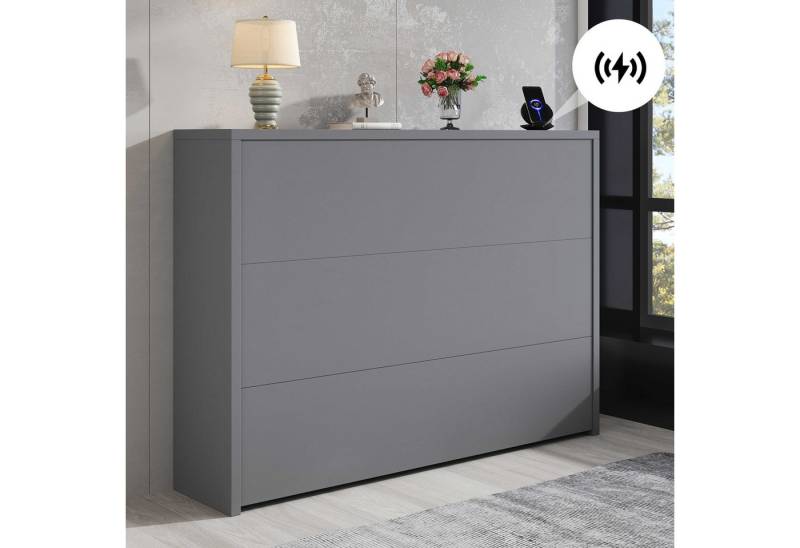 BlingBin Schreibtisch Eckschreibtisch (1-St., Klappbarer Schreibtisch mit Rollen, 2-in-1 Sideboard-Funktion), integriertes Wireless Charging, Regalfächer, Anti-Kipp-Sicherung von BlingBin