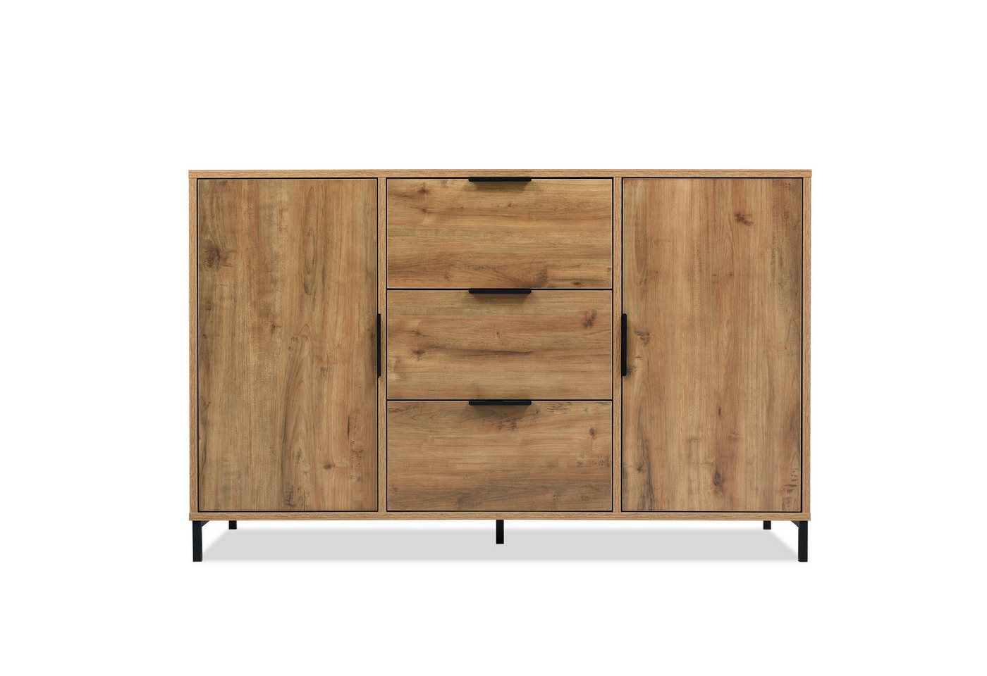 BlingBin Schubkastenkommode Sideboard Highboard für Schlafzimmer Wohnräume (1 St., mit 2 Türen und 3 Schubladen, 120 x 40 x 76 cm) von BlingBin