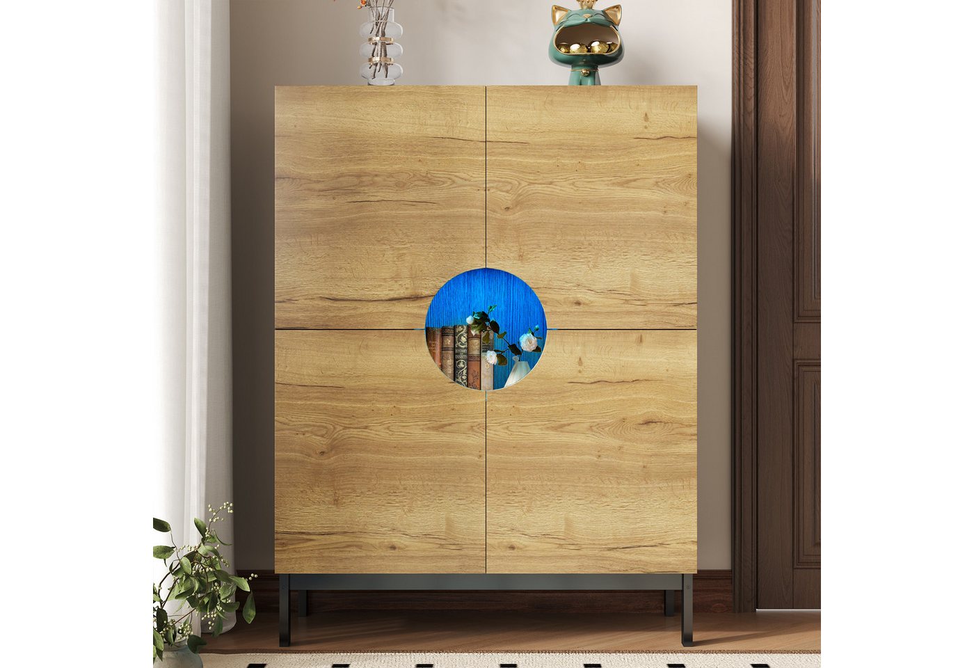 BlingBin Schuhschrank Moderner Schuhschrank und Vitrine 2 in 1, Schuhaufbewahrung (Aufbewahrungsschrank mit Verstellbaren Einlegeböden und Massivholzbeinen, 16 Farboptionen LED-Licht, 1-St., Gesamtabmessungen: 90*40*120cm, Gewichtskapazität: 60kg) Eingangsmöbel aus MDF, Platz für 8–15 Paar Schuhe, Holzfarbe BlingBin Schuhschrank Moderner Schuhschrank und Vitrine 2 in 1, Schuhaufbewahrung (Aufbewahrungsschrank mit Verstellbaren Einlegeböden und Massivholzbeinen, 16 Farboptionen LED-Licht, 1-St., Gesamtabmessungen: 90*40*120cm, Gewichtskapazität: 60kg) Eingangsmöbel aus MDF, Platz für 8–15 Paar Schuhe, Holzfarbe von BlingBin