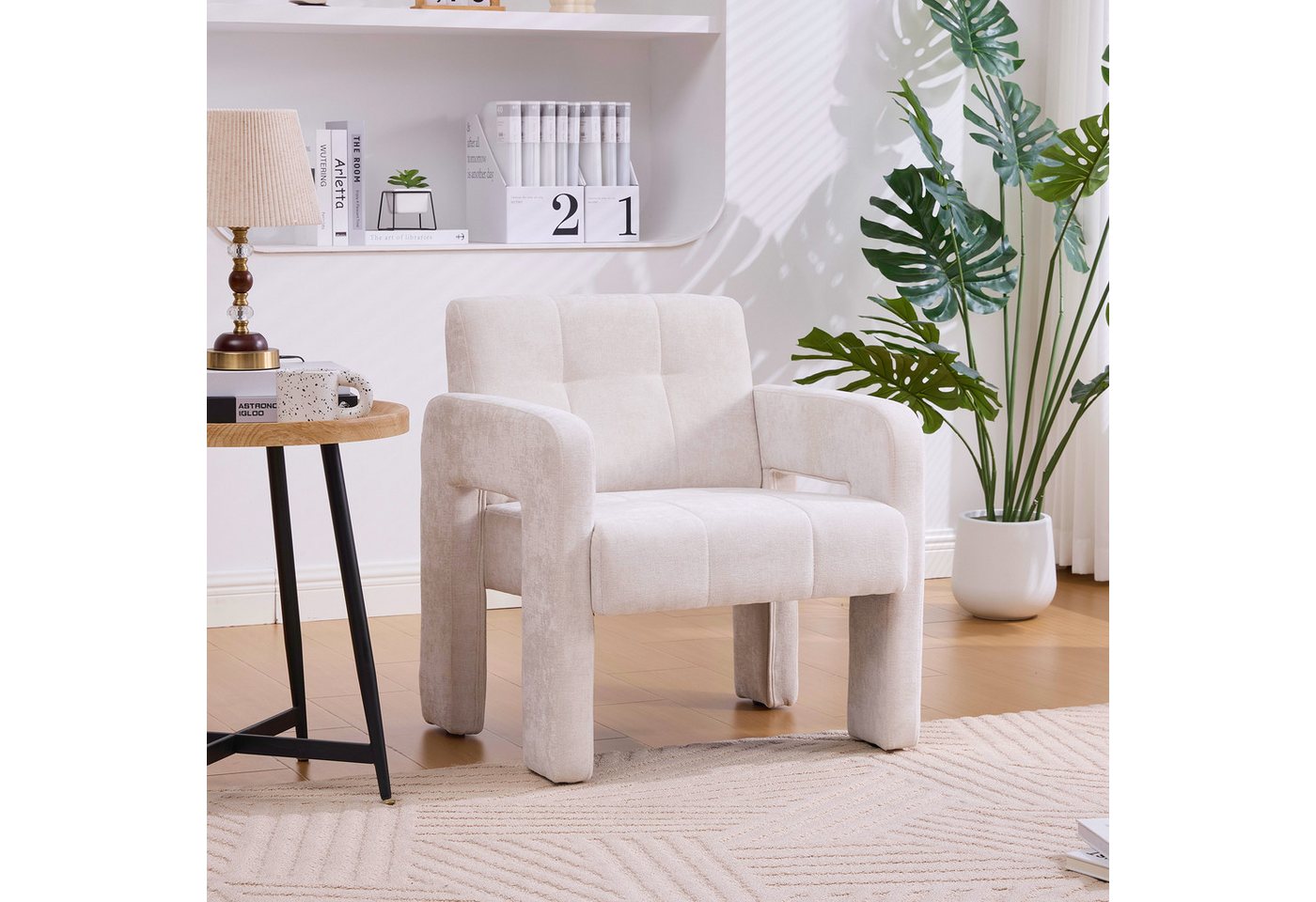 BlingBin Sessel Polstersessel Einzelsessel Loungesessel (1er Set, 1-St., 67,5 × 69 × 74,5 cm), Armlehnensessel für Wohnzimmer, Schlafzimmer, Büro,Gepolsterter Sessel von BlingBin