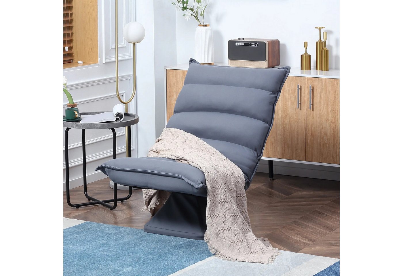 BlingBin Sessel Relaxsessel Lesesessel Bodensessel (1-St., 360° drehbarer,Einfache Montage), modernen Design,Lederoptik,62x70x95cm von BlingBin