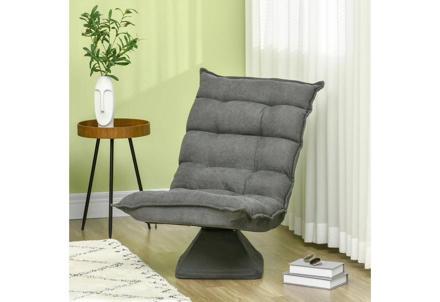 BlingBin Sessel Relaxsessel Lesesessel Bodensessel (1-St., 360° drehbarer,Einfache Montage), modernen Design,Leinenoptik,62x70x95cm von BlingBin